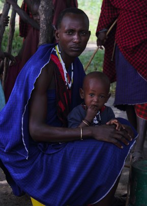 Maasai man and child. Taken with permisson. Tanzania ©KathyWestStudios